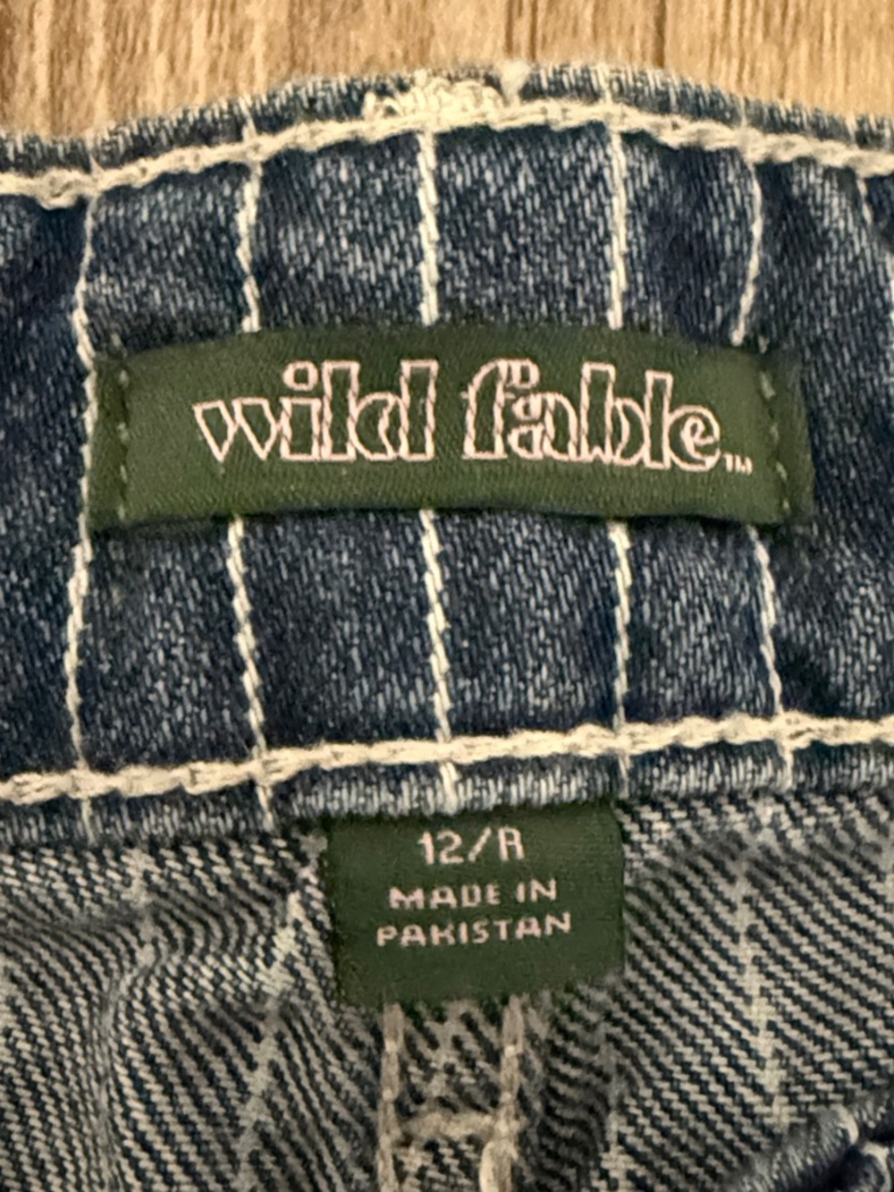 wild fable Blue Pinstripe Wide-Leg Jeans - Picture 2 of 3